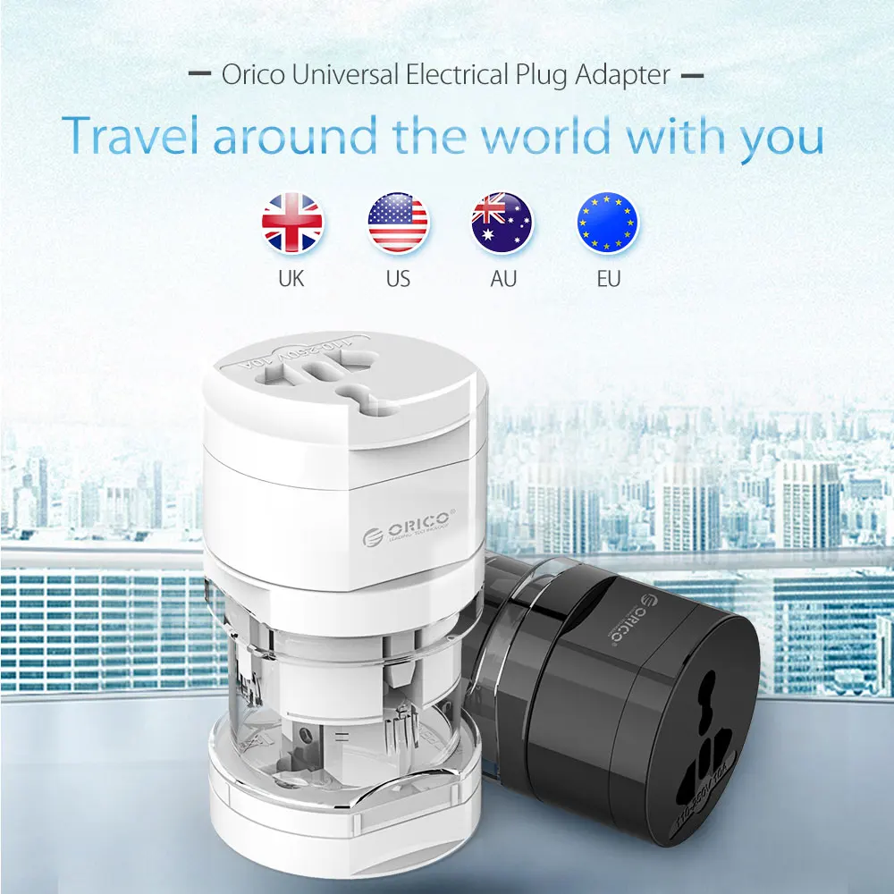 ORICO Universal Plug Electrical Adapter Portable Power Socket Outlet All in One Travel Converter Worldwide Use for US/UK/EU/AU ORICO Universal Plug Electrical Adapter Portable Power Socket Outlet All in One Travel Converter Worldwide Use for US/UK/EU/AU