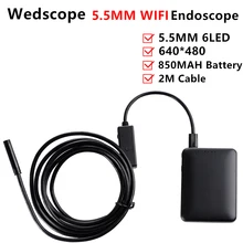 Android Endoscope 5.5MM 6 LED HD 720P 2M Wifi Endoscope Waterproof Inspection Camera for IOS and Android PC Endoscope Camera