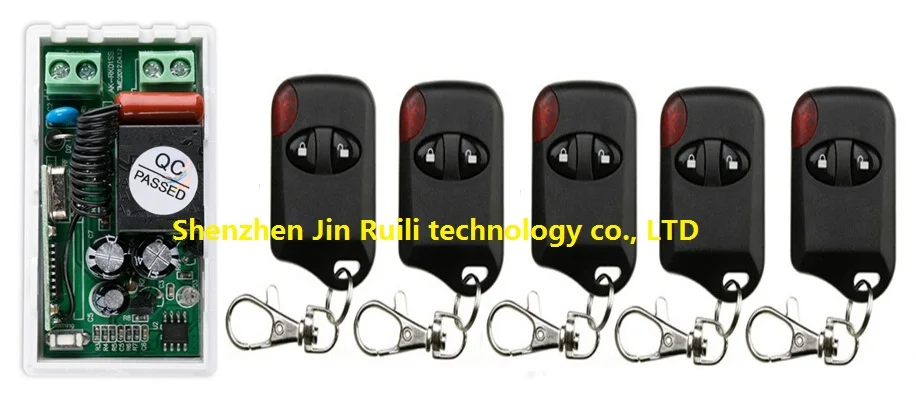

AC220V 10A 1CH Wireless Remote Control Switch System 1*Receiver + 5*cat eye Transmitters for Appliances Gate Garage Door JRL-23
