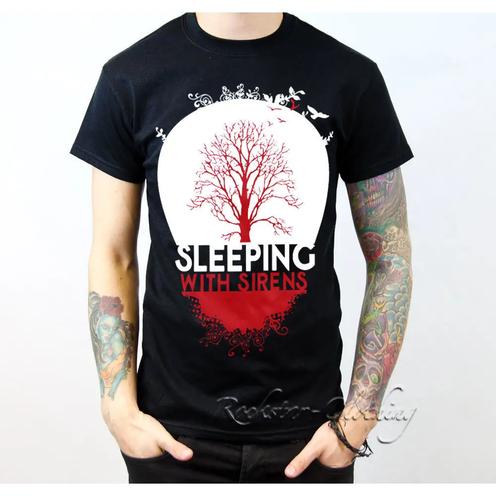 Sleeping with Sirens Tree SWS Crew Neck Black T Shirt Tour Teein T