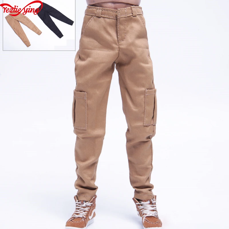 

1/6 Scale Military Soldier Figure Fashion Man Pants khaki/black Casual Trousers Pattern Accessory Model f 12" Male Action Figure