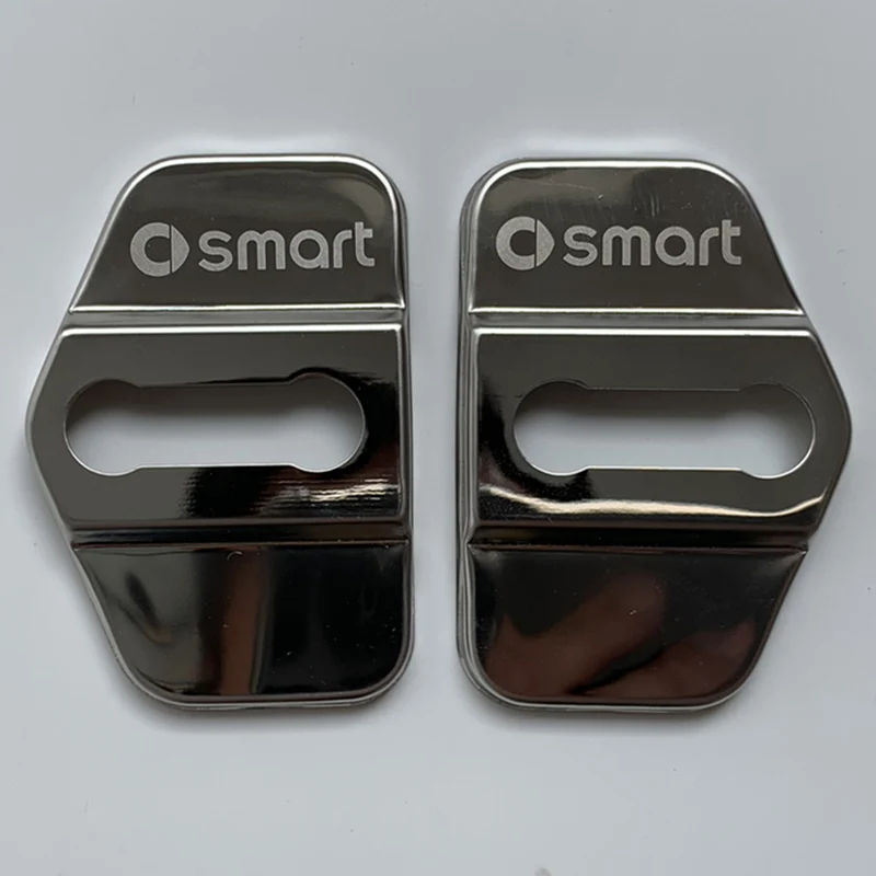 2 шт. крышка дверного замка из нержавеющей стали для 1998-2007 Smart 450Fortwo декоративная Защитная крышка от ржавчины аксессуары для модификации автомобиля - Название цвета: 450 glossy silver