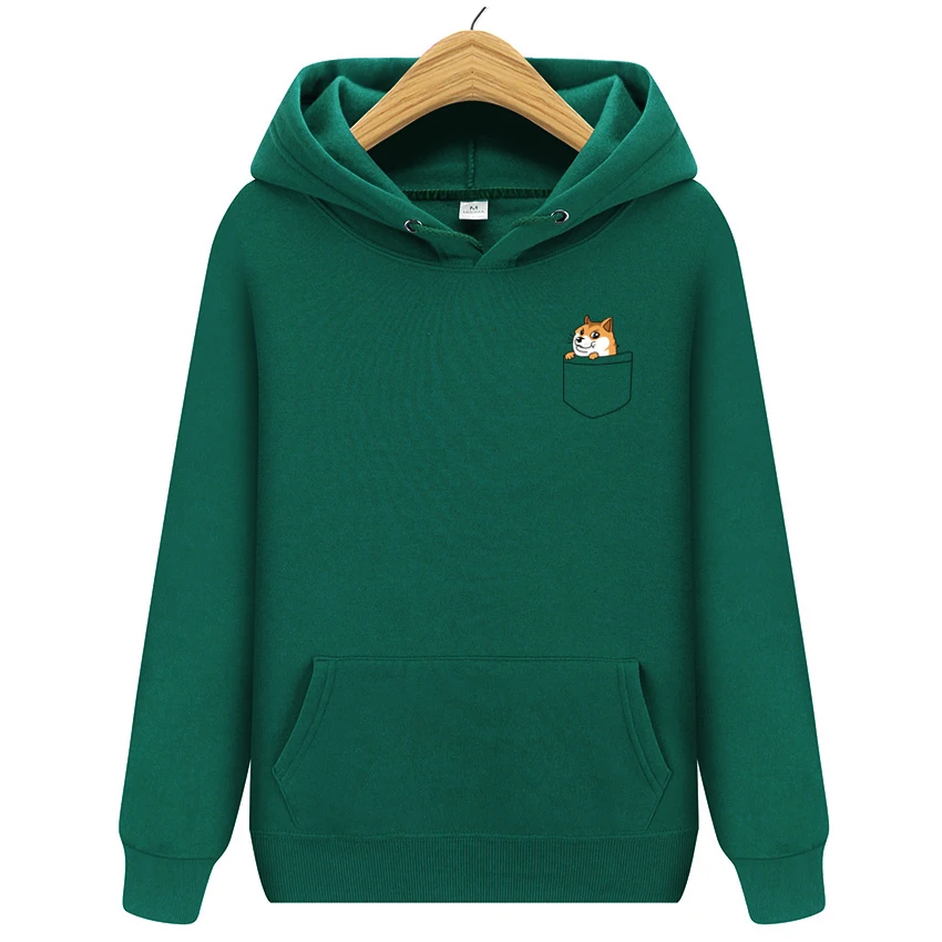 

2019 New Popular Men's Casual Hoodies Streetwear Pocket dog printed Sweatshirt Pullover Sportswear Male Leisure Jacket Hood