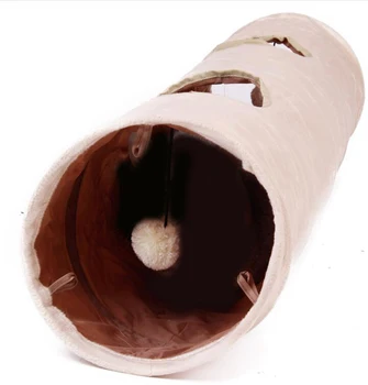 

High Quality Pet Tunnel Long 120cm 2 Holes Cat Puppy Rabbit Teaser Funny Hide Tunnel Toys With Ball Collapsible Cat Tunnel