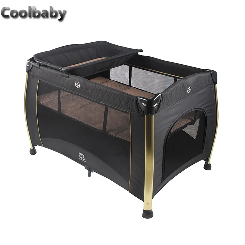

Coolbaby playpen multipurpose foldable bed portable baby cradle with mosquito net Baby shaker