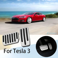 Алюминиевый сплав нескользящий сверлильный воздушный тормоз педаль Накладка для Tesla 3 ног педальное устройство автозапчасти