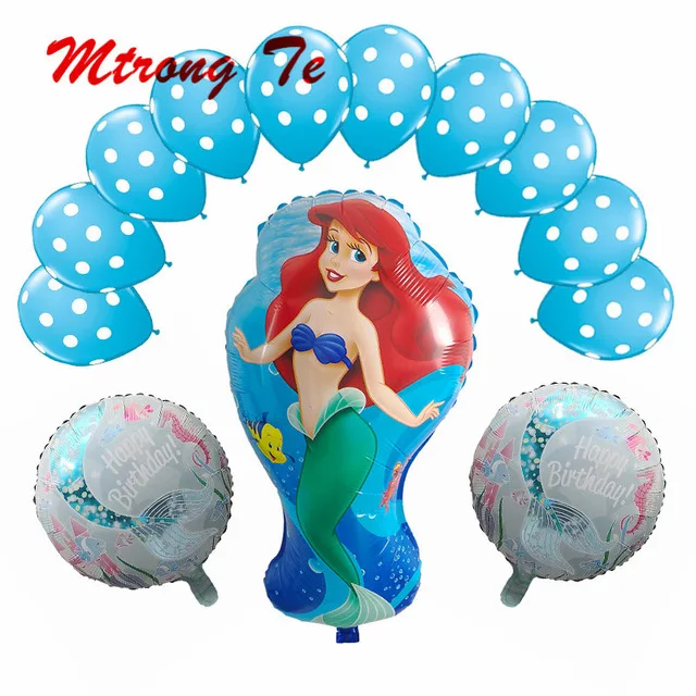 

13pcs/lot Mermaid Cartoon Foil Helium Balloons Girl Birthday Party Baby Shower Decoration Kids Toys Balloon Air Globos Supplies