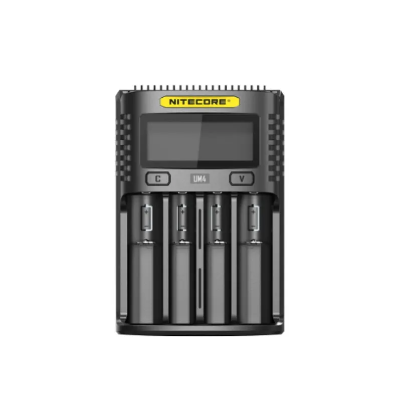 Billige NITECOR UM4 C4 VC4 LCD Smart Batterie Ladegerät für Li Ion IMR INR ICR LiFePO4 18650 14500 26650 AA 3,7 1,2 V 1,5 V Batterien D4