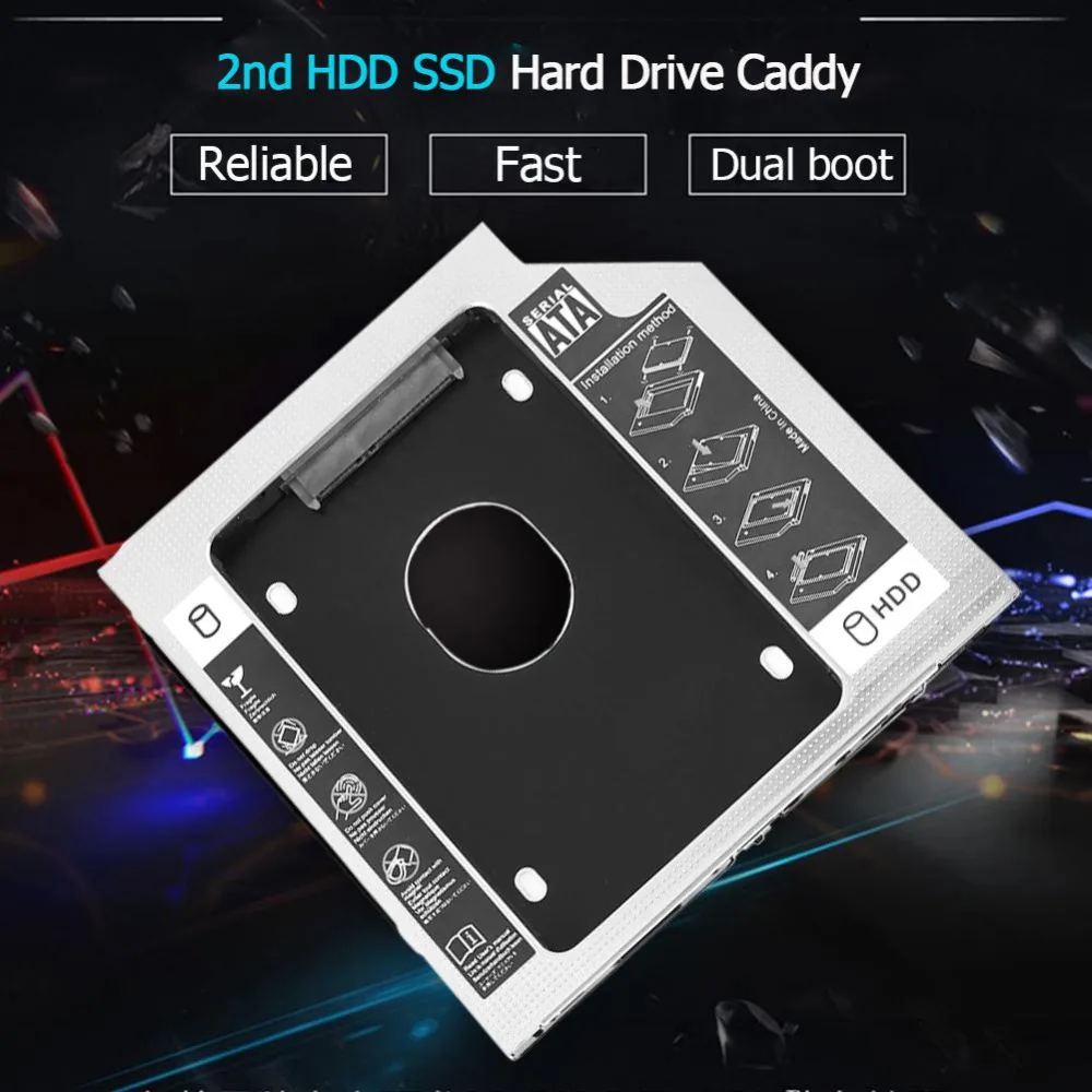 Алюминиевый SATA 2nd HDD SSD жесткий диск Оптический отсек Caddy адаптер с отверткой для iMac ПК ноутбук для SuperDrive 2" 27