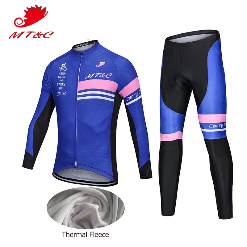 

MT&C Man Winter Cycling Jersey Set Keep Calm Cyclist Fleece Windproof Fleece Pro Cycling Team Clothing Quick Dry Bike Clothes