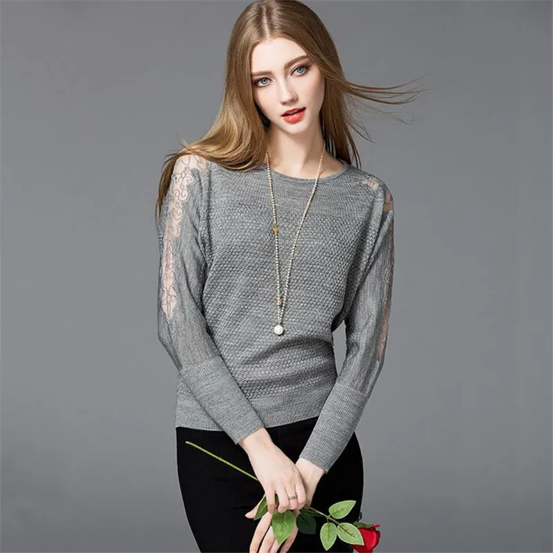 Women Sweater Blouse 2017 Spring Lace Sleeve Pullover WOMEN BLOUSE ...