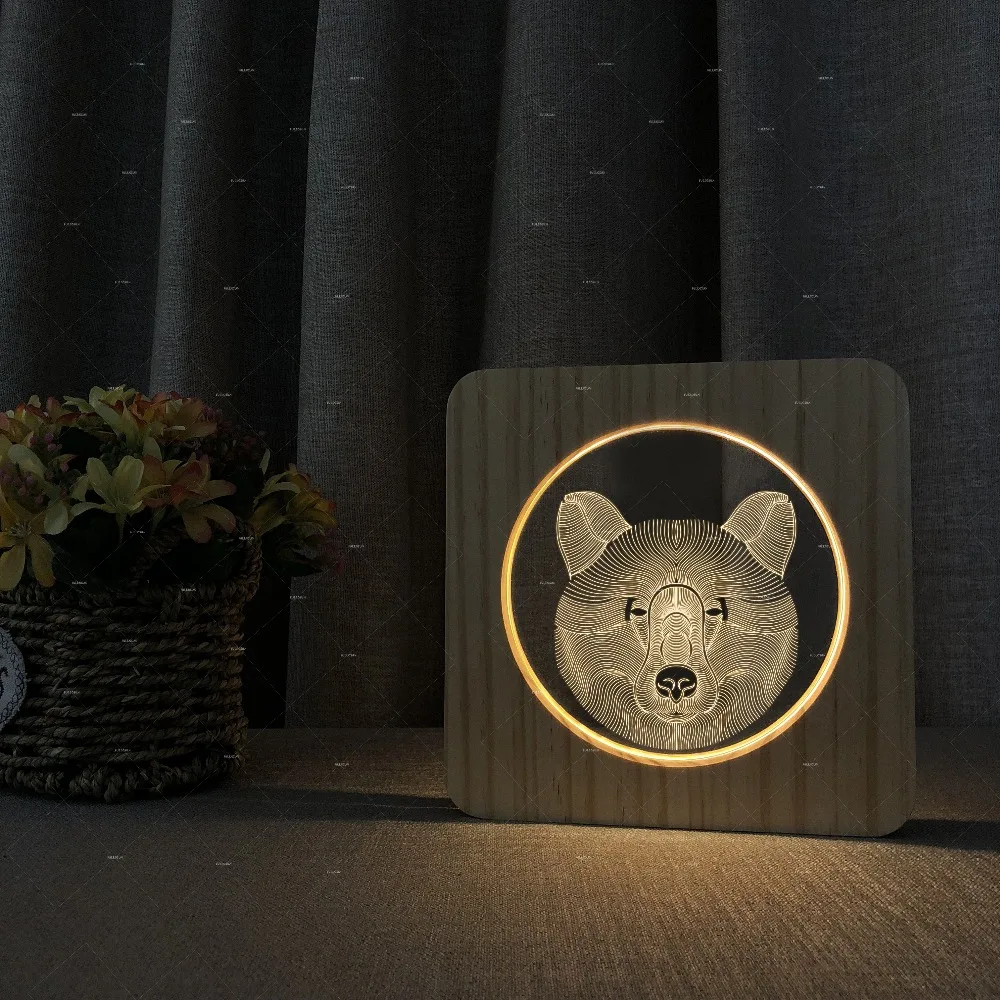 Ночной светильник Wolf design идеальный подарок для детей друзей коллег по работе с