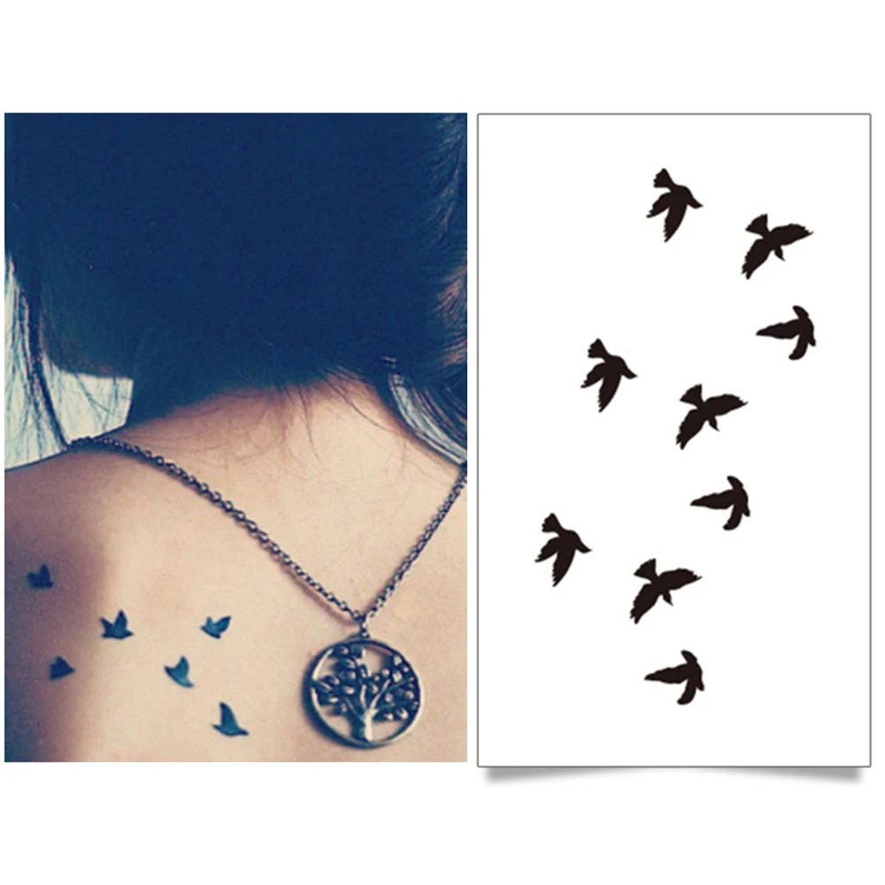 

Waterproof Temporary Tattoo Sticker fly birds tatto stickers flash tatoo fake tattoos for women girl