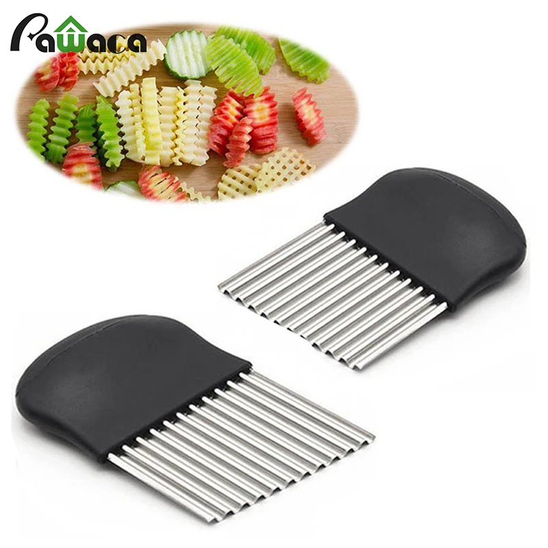 

Stainless Steel Potato Chip Slicer With Wavy Blade French Fry Cutter Suits for Hand-made Potato Chips Kitchen Tools