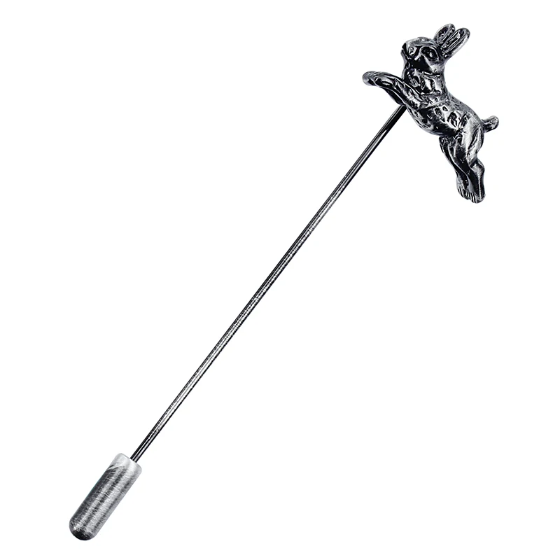 

Gun Plated Kawaii Rabbit Pins and Brooches Long Needle Suits Lapel Pins Brooch Safe Stick Pin Accessories