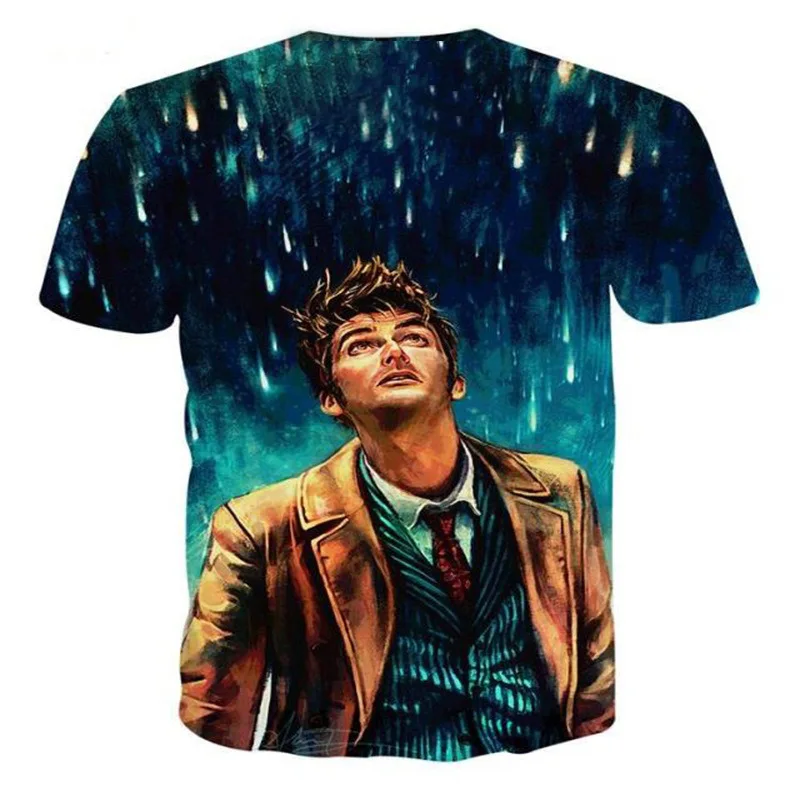 Ceny Lekarz, który 10th lekarz David Tennant 3D druku T shirt bawełna Unisex koszulki z krótkim rękawem Plus Size skręcić wszechświata Homme luźne topy