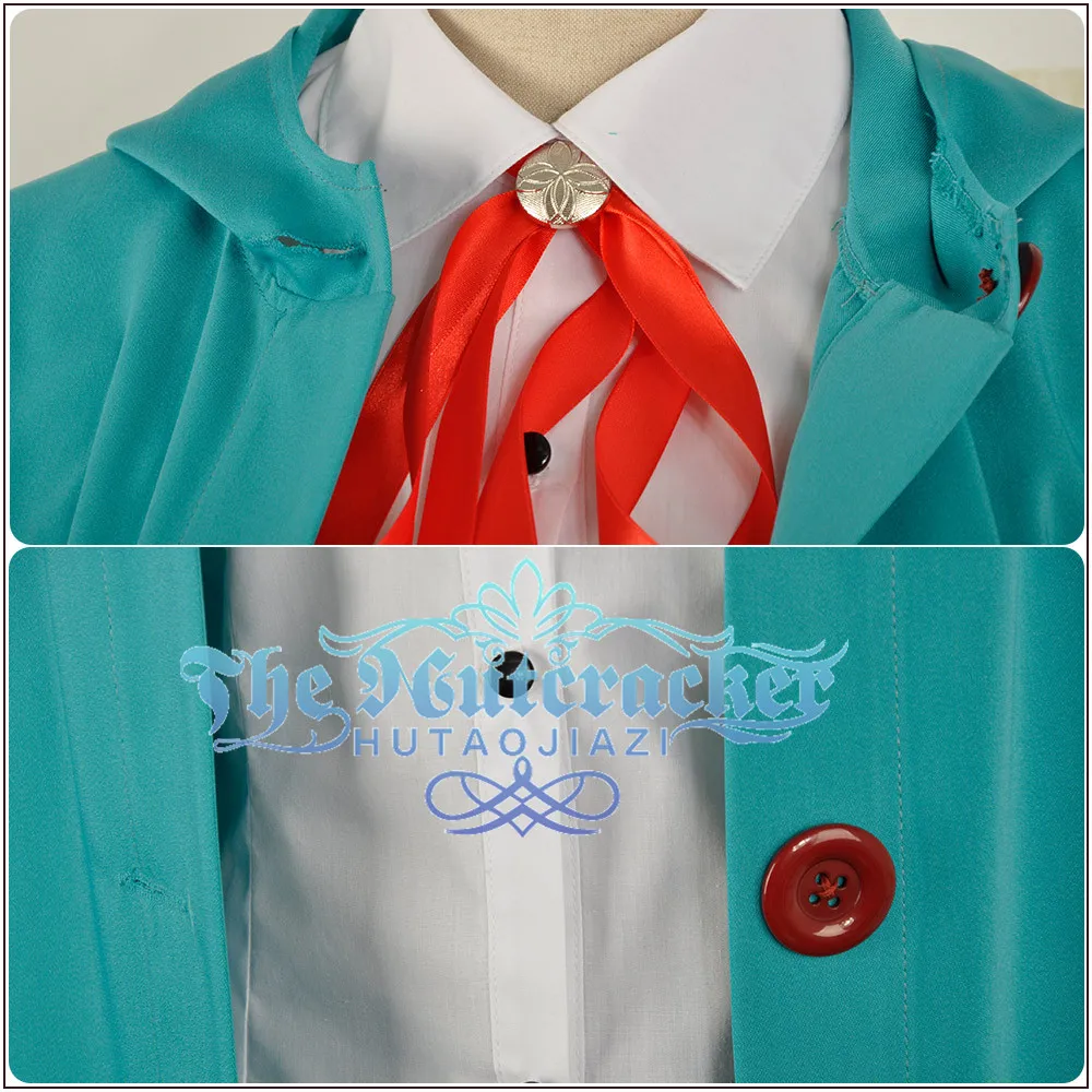 Games Voice Actor Ramuda Amemura Cosplay Costume Custom Long Sleeve Green Hoodies Jacket Shirt Pants Short Curly Pink Wig