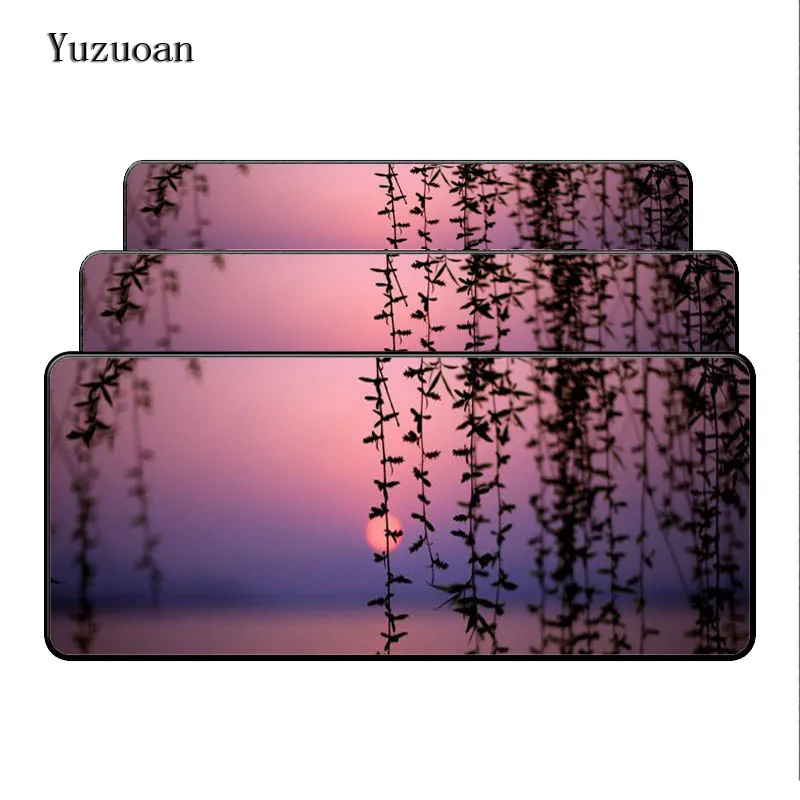  Yuzuoan Free Shipping Landscapes vines 900*400*3MM Large Lock Edge Mousepad Computer Desk Mouse pad