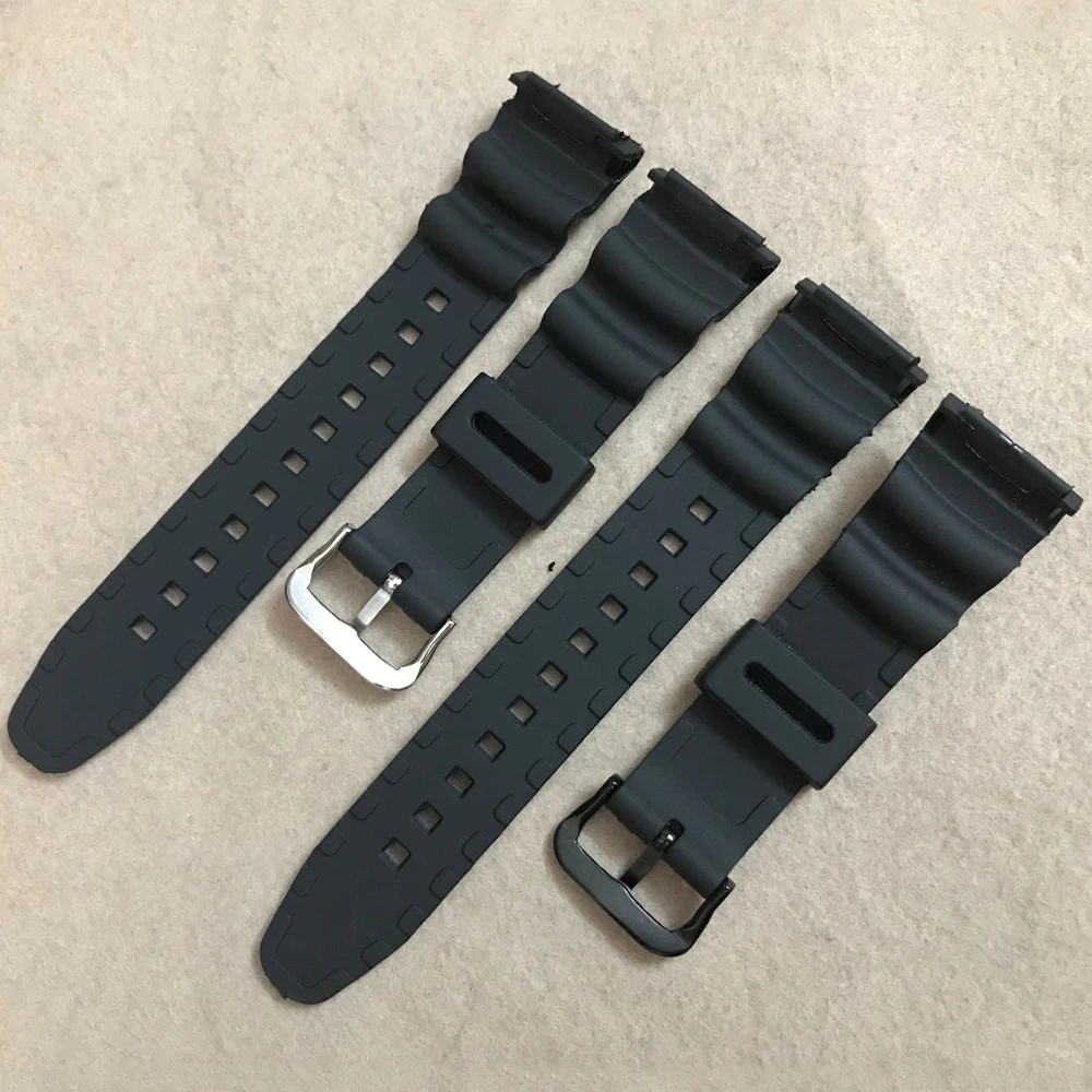 

Silicone Watchband Women Men Black Sport Diving Watch Band Strap With Stainless Steel For Casio SGW-100 Samrt Watch