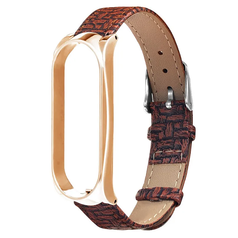 Watch Band For Xiaomi Mi Band 3 Woven Pattern Replacement Wrist Strap Leather Wristband For Xiaomi Mi Band 3 Watch 3B09 (9)