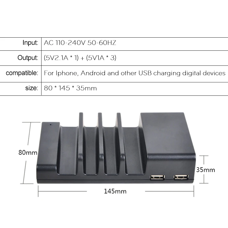 4 USB порты, для мобильных телефонов зарядное устройство дорожная зарядная станция зарядное устройство s док-станция держатель универсальный для смартфона сотового телефона планшета