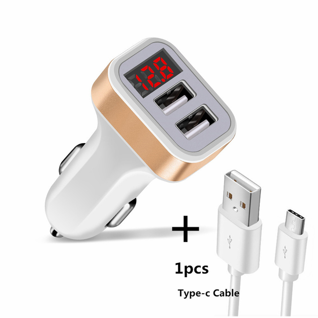 USB Car-Charger with LED Screen Smart Auto for iPhone 7 Samsung Xiaomi Car Mobile Phone chargers Car Charger Adapter Charging