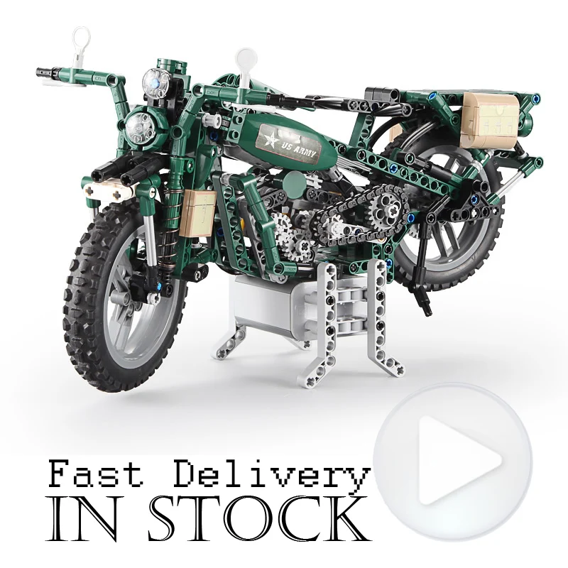 

Power Function Military Motorcycle Technic 550pcs Scale Model with Motor Building Block Brick Toys For Kids compatible legoingly