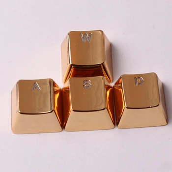 

Metal Keycaps Backlit Golden/Silver WASD Keyset OEM Profile Cherry MX Key Caps For MX Switches Mechanical Gaming Keyboards