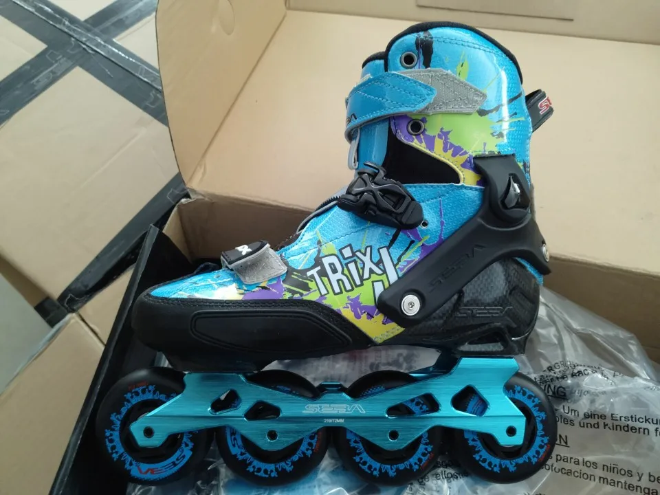 Japy الجليد الأصلي سيبا TRIX-J صغار نجمة الطفل حذاء تزلج بعجلات Fiberglasses كيد الأسطوانة أحذية التزلج سباق التعرج انزلاق Patines