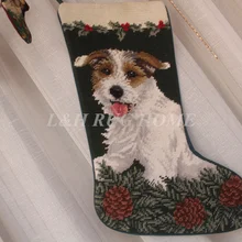 Рождественские носки ручной работы, Новогодний носок для подарков, носки для милых собак 28X43 см