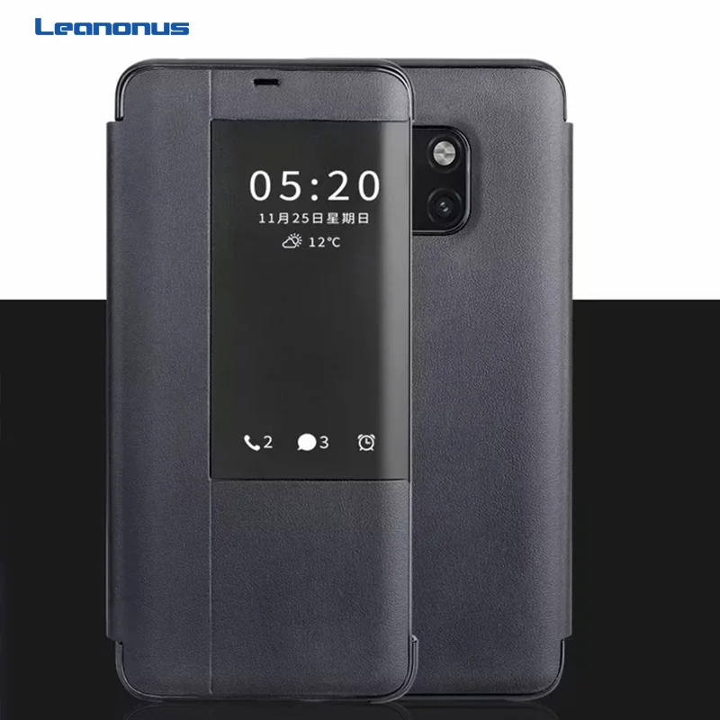 

Smart Window View Case For Huawei Mate 20 Pro 20X Case PU Leather Hard PC Shockproof Cover for Huawei Mate 10 9 Pro Phone Coque