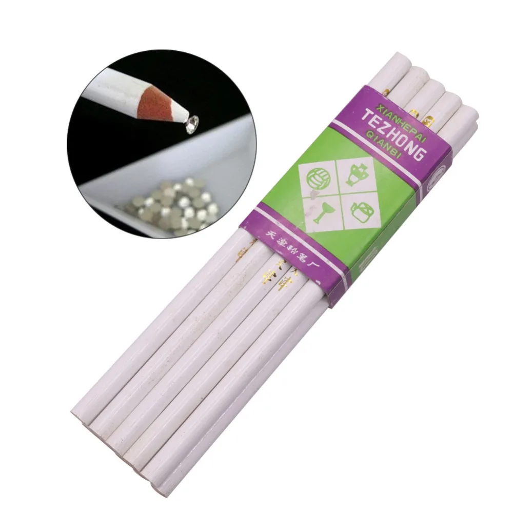 50pcs Special white pencil Point line Leather garment glass Woodworking pen  Wax lead free shipping - AliExpress