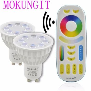 

Dimmable Mi boxer 2.4G 4W GU10/MR16 RGB+CCT WW/CW color change LED Spotlight bulb Indoor Decoration + 2.4G RF RGB+CCT Remote