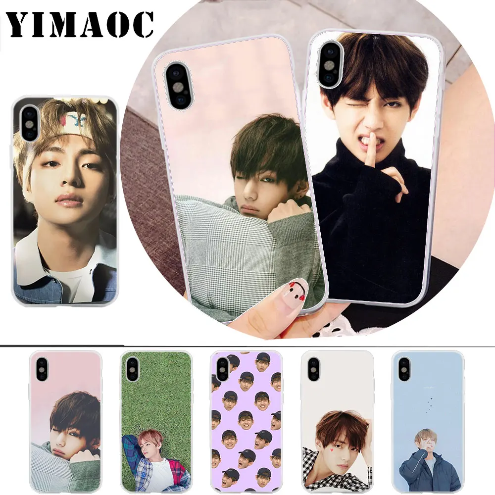 

YIMAOC BTS Bangtan Boys V Soft Silicone Case for iPhone X r s Xr Xs Max 8 7 6S 6 Plus 5 5s SE