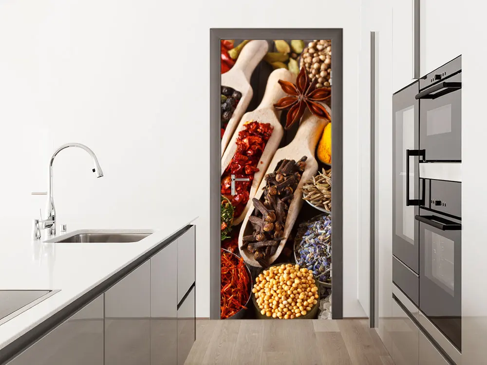 

3D Spice Art Door Mural Wallpaper Wall sticker Decal Wall Decal Photo self adhesive home decor accessories