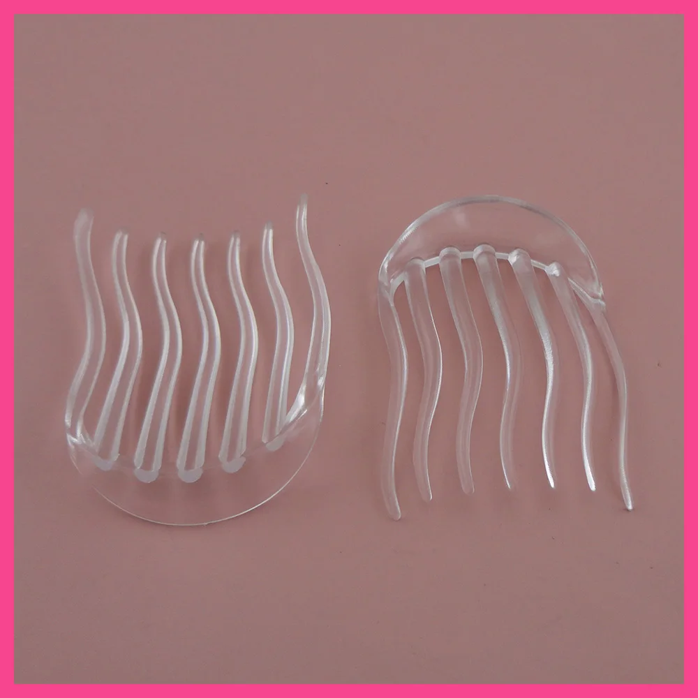 10PCS 6.0cm*8.0cm white Clear Plain Small 7teeth Waved teeth Plastic