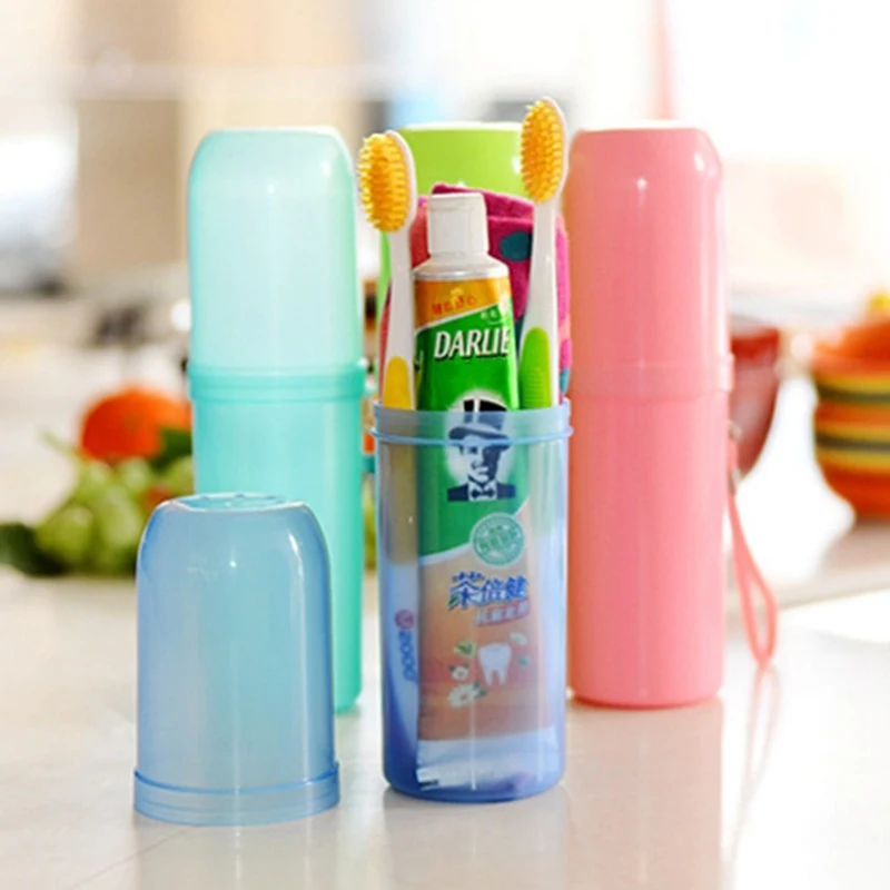 

1 Pcs Travel Set Toothbrush Cup Storage Box Home Organizer Candy Color Toothpaste Tooth Brush Towel Wash Gargle Cup Travel