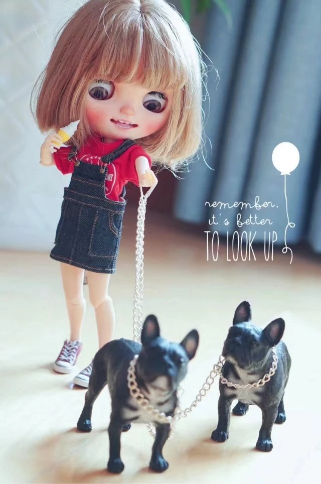 1 шт. симпатичный миниатюрный кукольный домик модель бульдога для 1/6 Blyth Barbies
