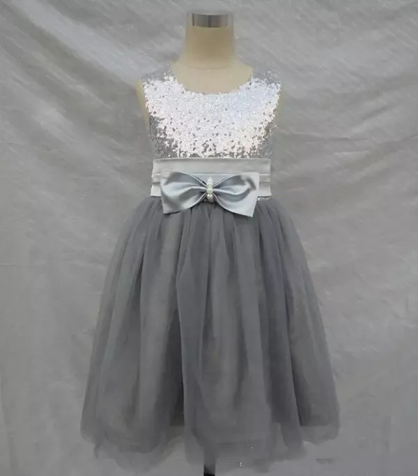 silver flower girl dresses cheap