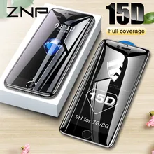 ZNP 15D защитное стекло с закругленными краями для iPhone 7 8 6 6S Plus, закаленное защитное стекло для iPhone 8 7 6 Plus