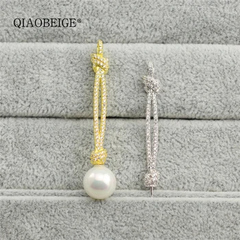 

QIAOBEIGE 925 Sterling silver pendant Jewelry DIY Accessory, Brand design,rice or round freshwater pearl south sea pearl Mounted