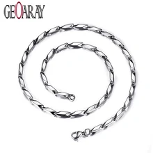 

Vintage Necklace Mens Women Stainless Steel Jewelry Chain Male Chain Wide 4mm