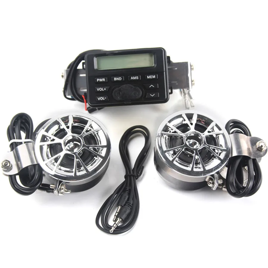 12V FM радио мотоцикла/MP3 динамик стерео + 2 водонепроницаемый руль колонки|speaker