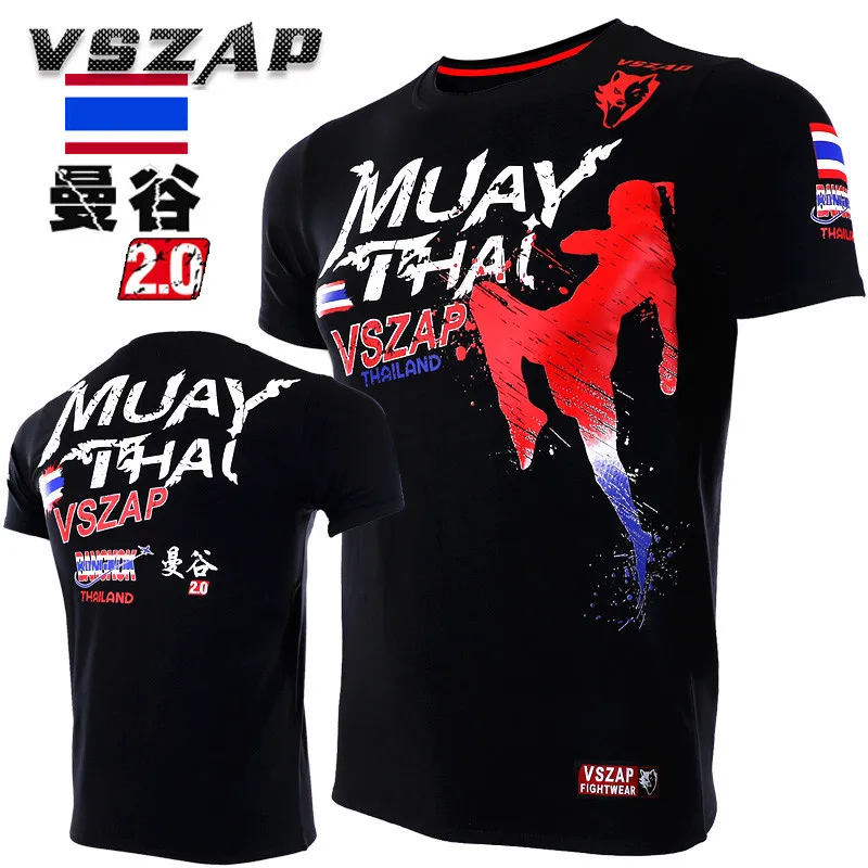 

VSZAP MUAY THAI Fitness Workout Short Sleeve Men T-Shirt MMA Fighting Fight UFC Muay Thai Sanda Martial Arts Clothing