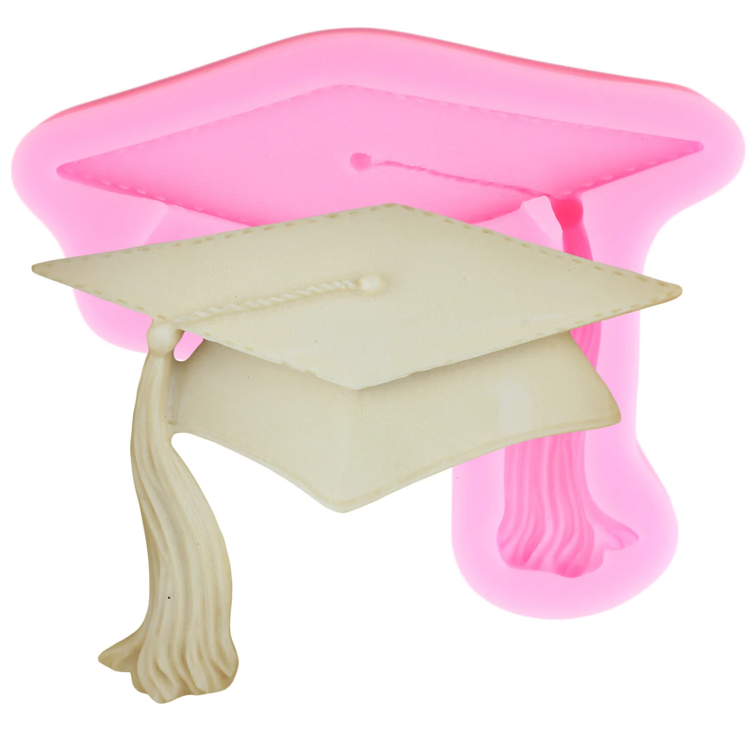 

3D Graduation Hat Fondant Silicone Mold Cupcake Topper DIY Party Cake Decorating Tools Chocolate Candy Polymer Clay Moulds