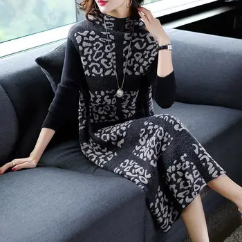 

Casual Knitted Women's Sweater Bottom Dress For Women Loose Women's Dresses Vestido De Festa Robes Femme Vintage Dresses