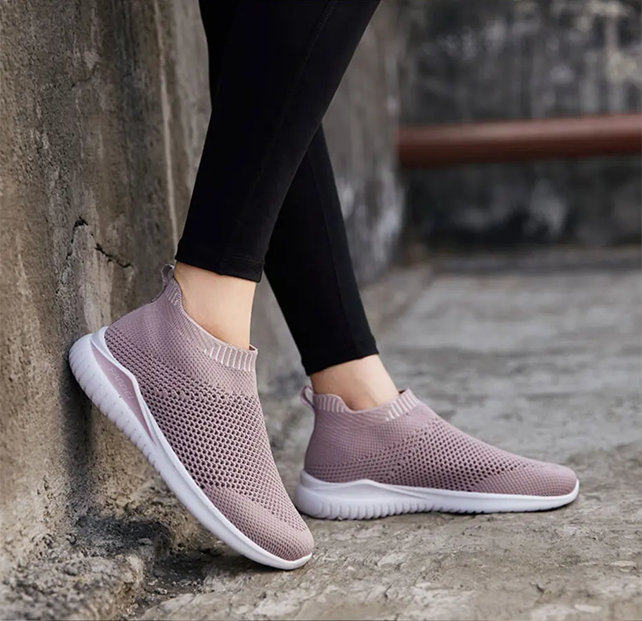 FANDEI/женские кроссовки для бега; кроссовки со средним верхом; женская прогулочная обувь; женские дышащие кроссовки Flyknites chaussures femme Zapatillas