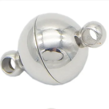 

2 pcs stainless steel magnetic buckle leather rope magnet clasp ball necklace buckle bracelet fastene size 8mm10mm12mm14mm