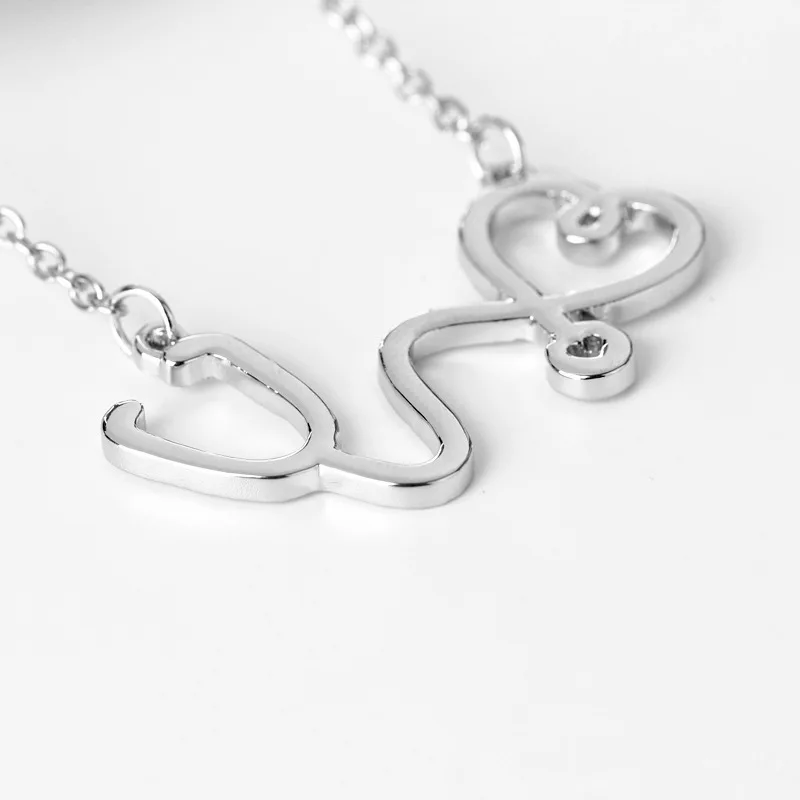 new Unisex Heartbeat Doctor Hollow Heart Electrocardiogram Cardiogram Pendant Necklace love heart jesus Charm Chain necklace Jewelry