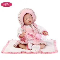 Npk 55 см De Silicone Reborn Baby Doll Toys Adora новорожденная Спящая девочка Boneca Младенцы принцесса куклы ребенок мальчик девочки подарок на день рождения